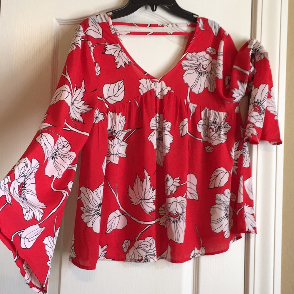 Copper Key bell-sleeved blouse